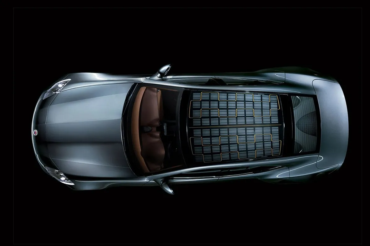 Solar car on the open road